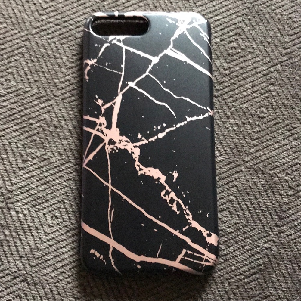Rose Gold Black Marble Case iPhone 6/6s/7/8 Plus